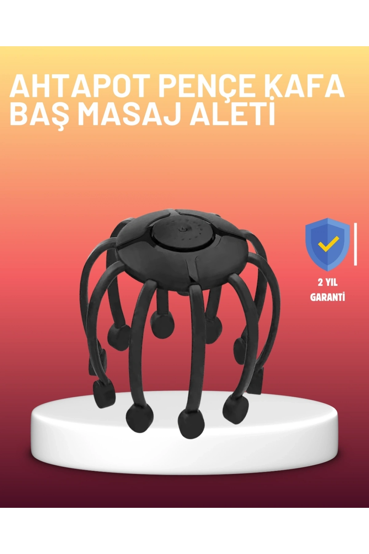 USB Şarjlı Kafa Masaj Aleti 3 Modlu 8 Başlıklı Stres Giderici