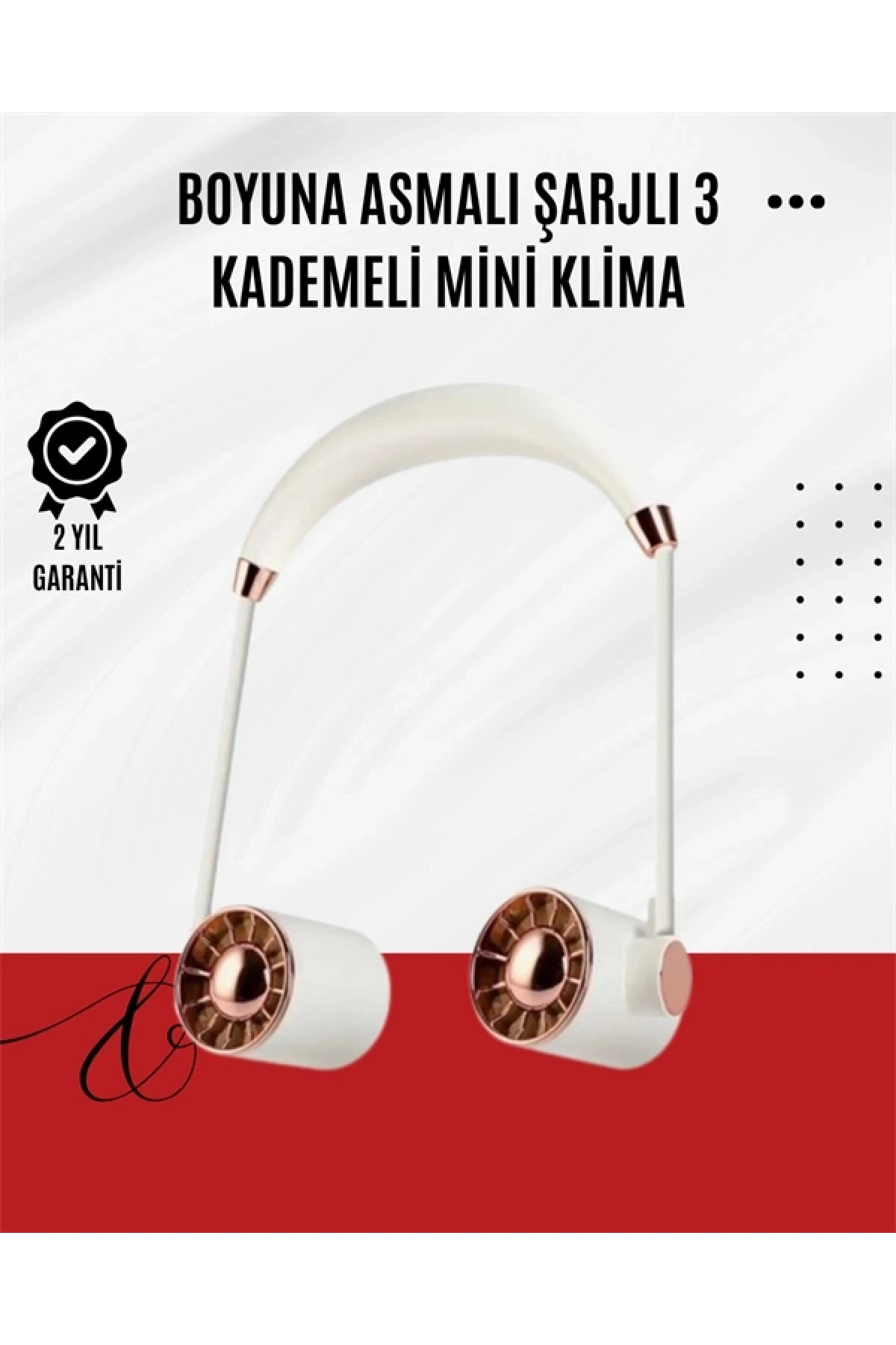 USB Şarjlı Katlanabilir Boyun Fanı | 3 Kademeli, Sessiz ve Taşınabilir Tasarım