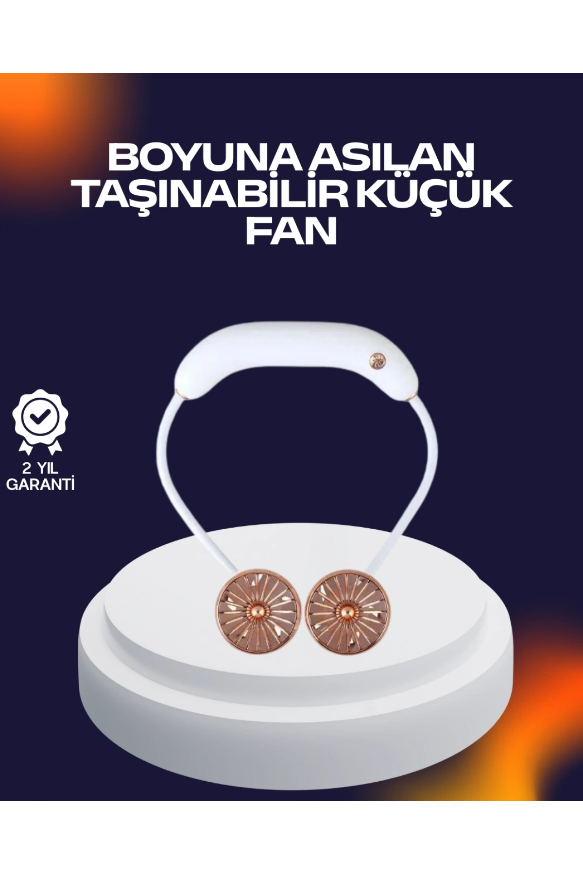 USB Şarjlı Katlanabilir Mini Boyun Fanı 1–3 Saat Kullanım