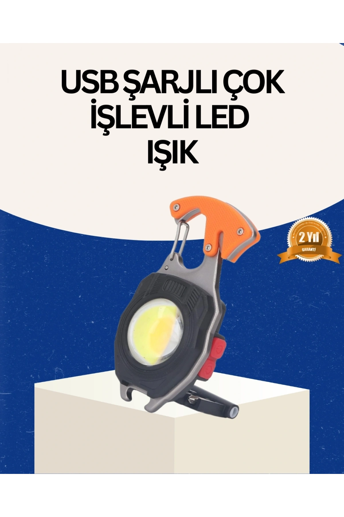 USB Şarjlı Mini LED Anahtarlık Fener