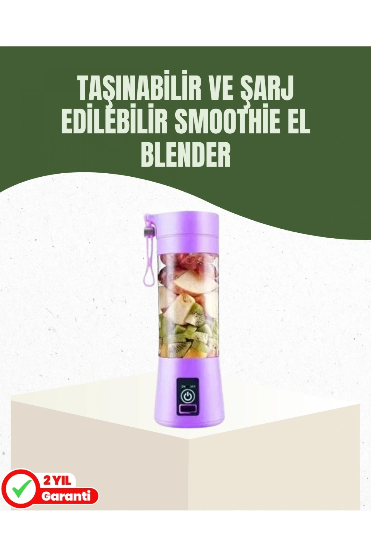 USB Şarjlı Portatif Blender 380ml Çelik 304 lı Mobil Smoothie Maker