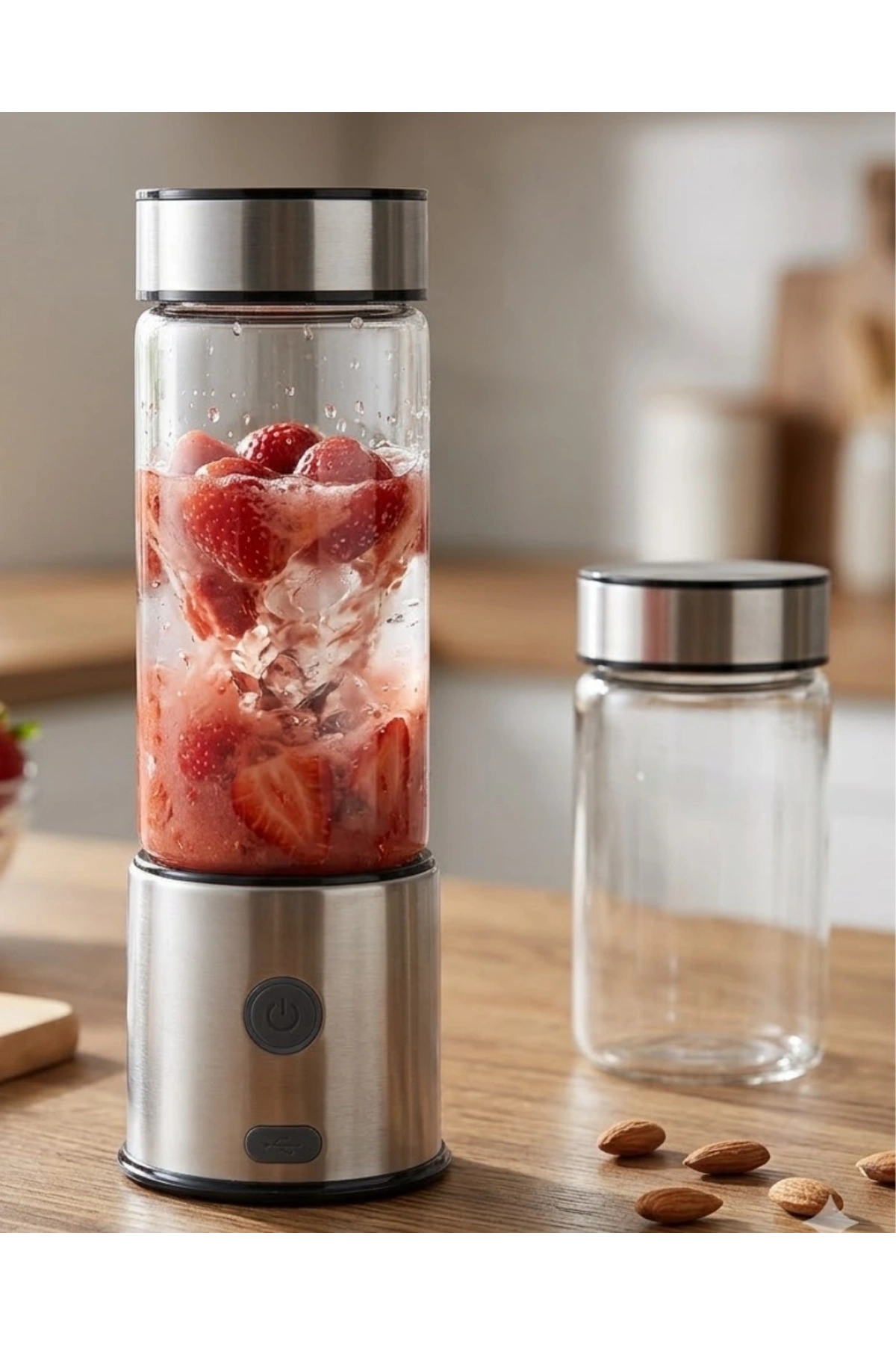 USB Type C Şarjlı Cam Blender 6 lı Smoothie ve Shake Blender