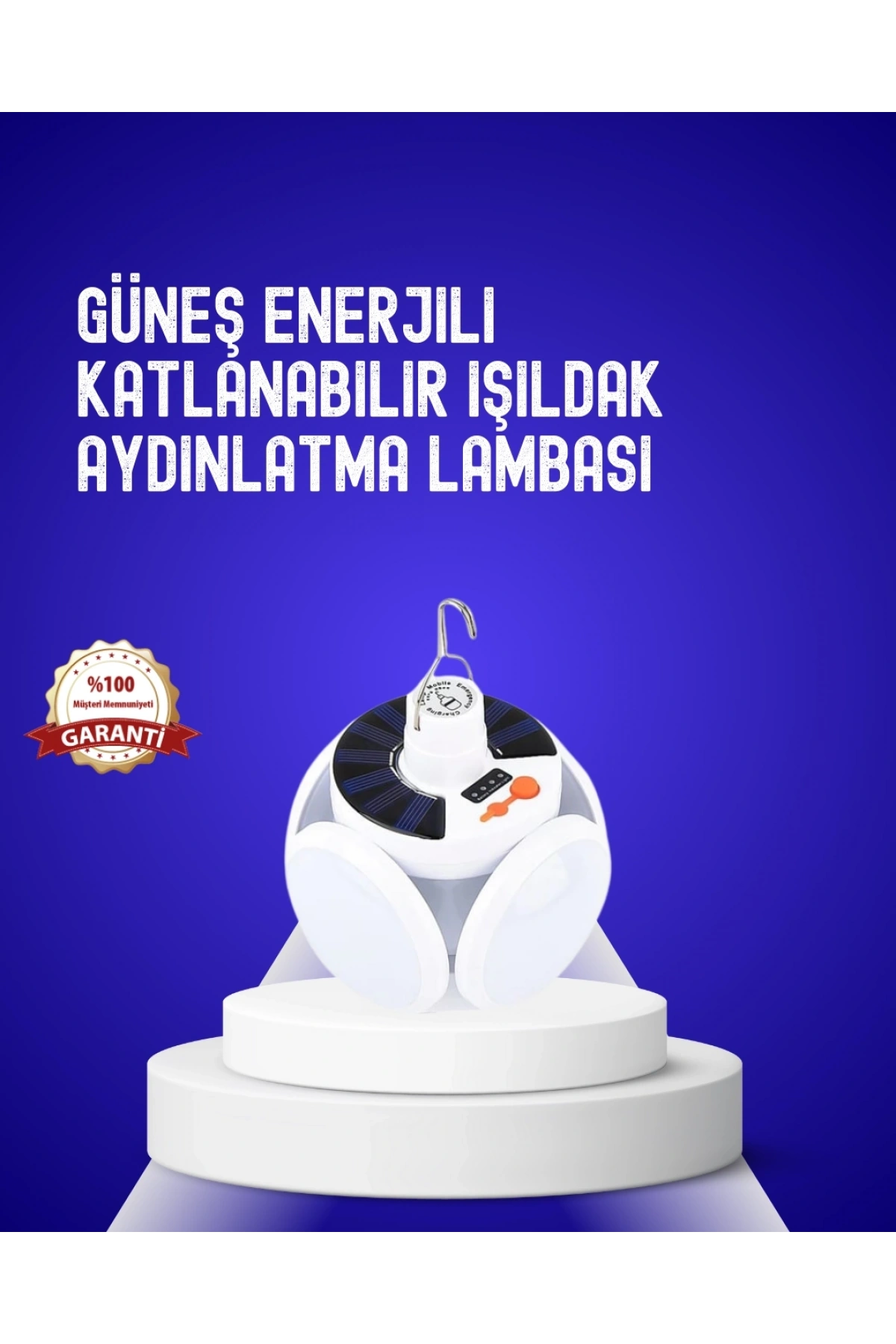 USB ve Solar Şarjlı Katlanabilir 5 Taraflı LED Lamba