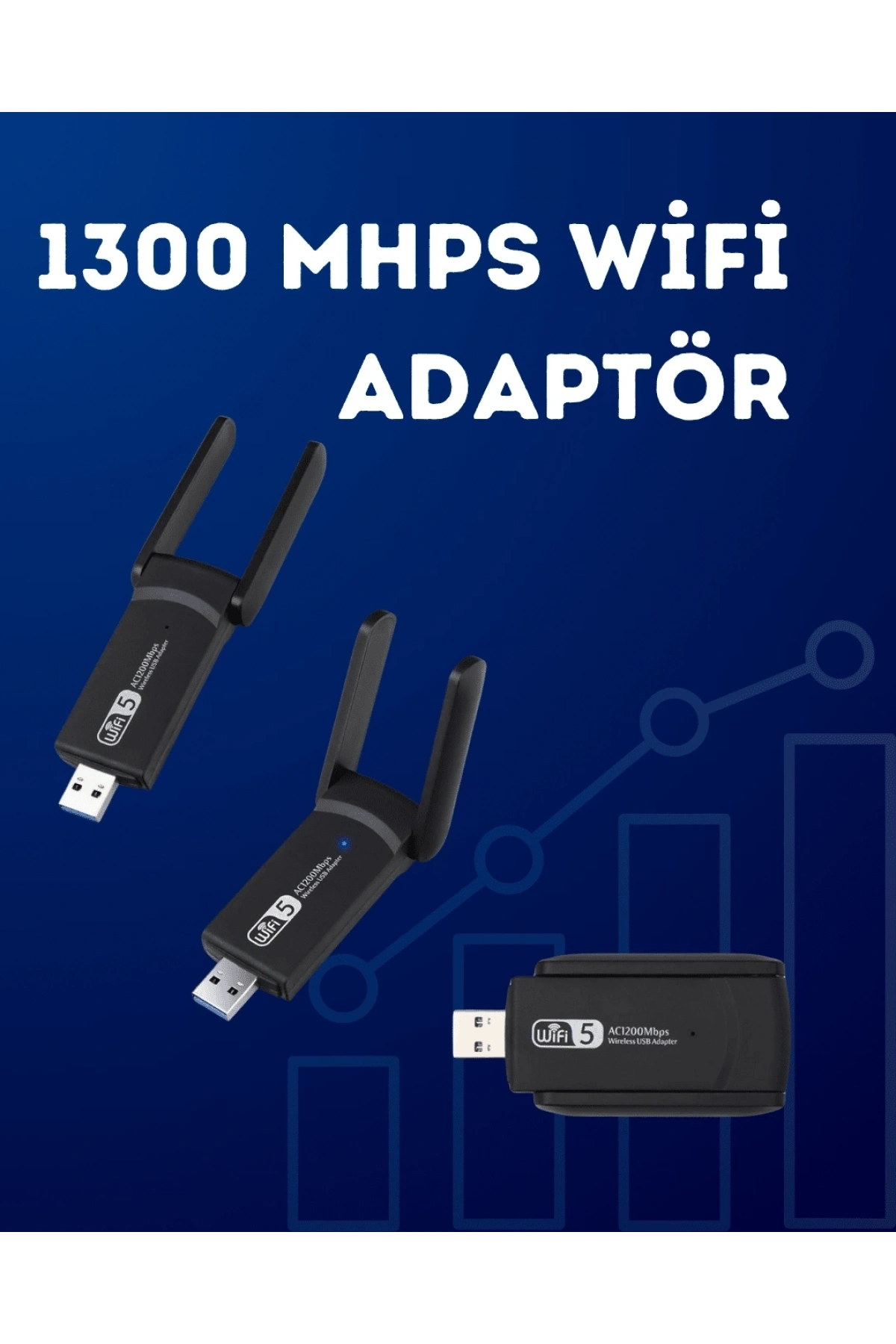 USB WiFi Adaptör – 1200 Mbps Hız