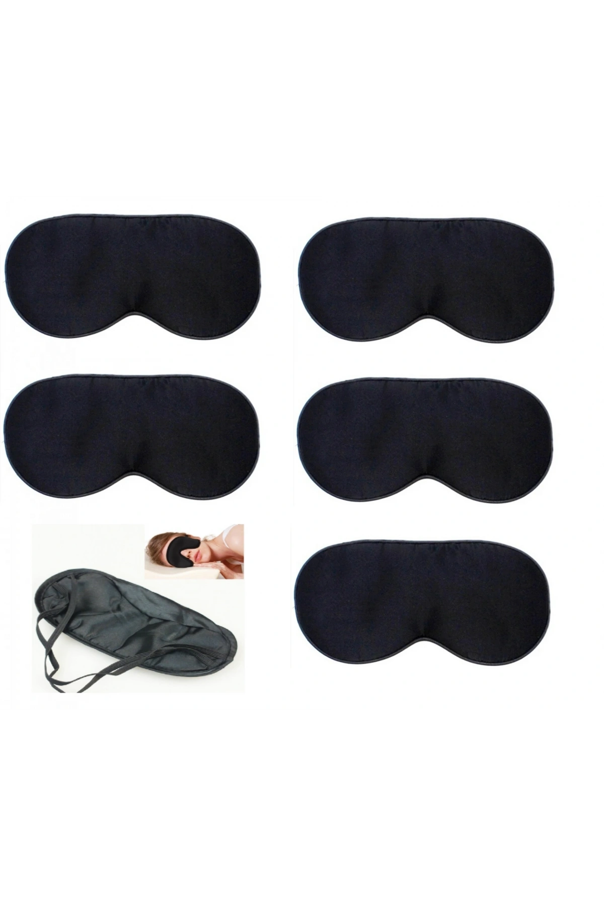 Uyku Maskesi - Göz Bandı 5 Adet