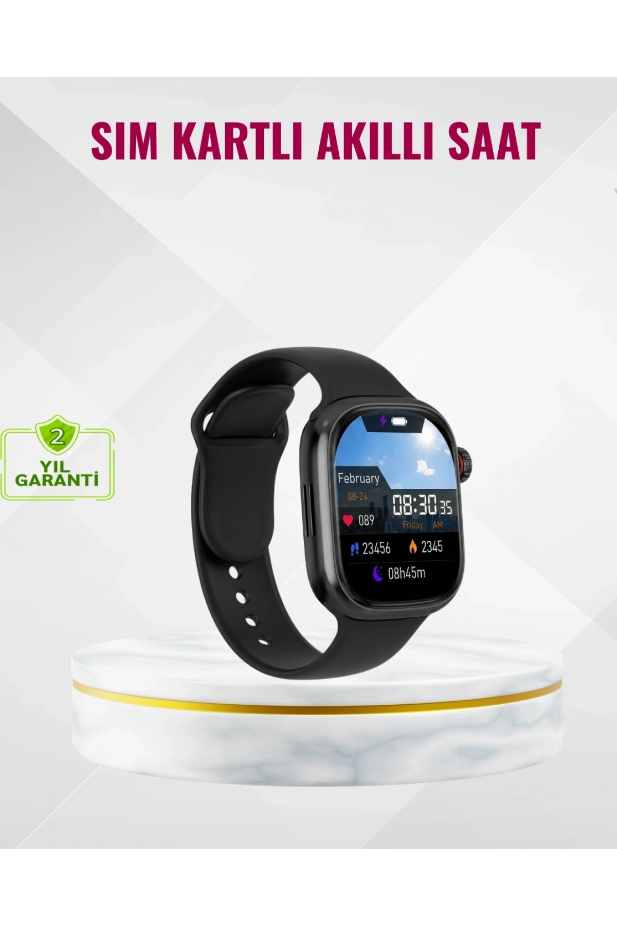 Uyku Takipli GPS’li SIM Kart Destekli Akıllı Saat