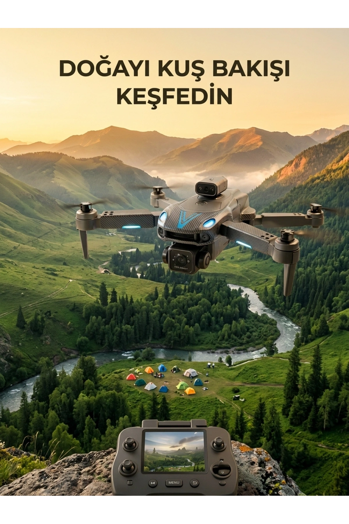 Uzaktan Kumandalı Çift Kameralı Hobi ve Fotoğraf Droneu