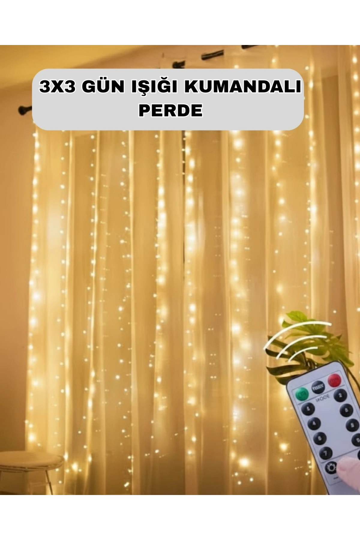 Uzaktan Kumandalı Perde Tipi Günışığı Peri Led Işık Dekorasyon