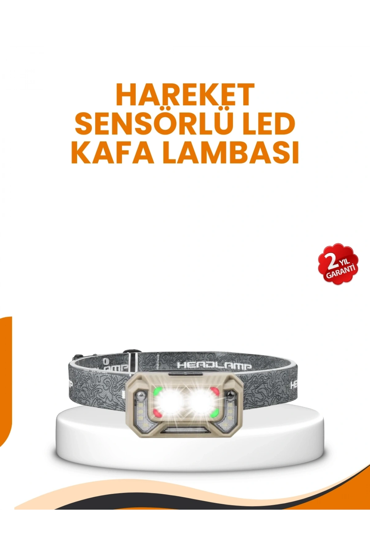 Uzun Menzilli Sensörlü LED Kafa Lambası Kamp ve Yürüyüş