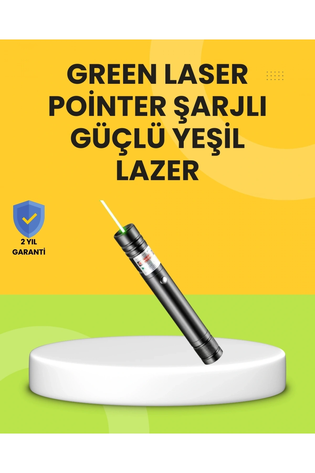 Uzun Mesafe Görünürlüklü Yeşil Lazer Pointer Şarjlı