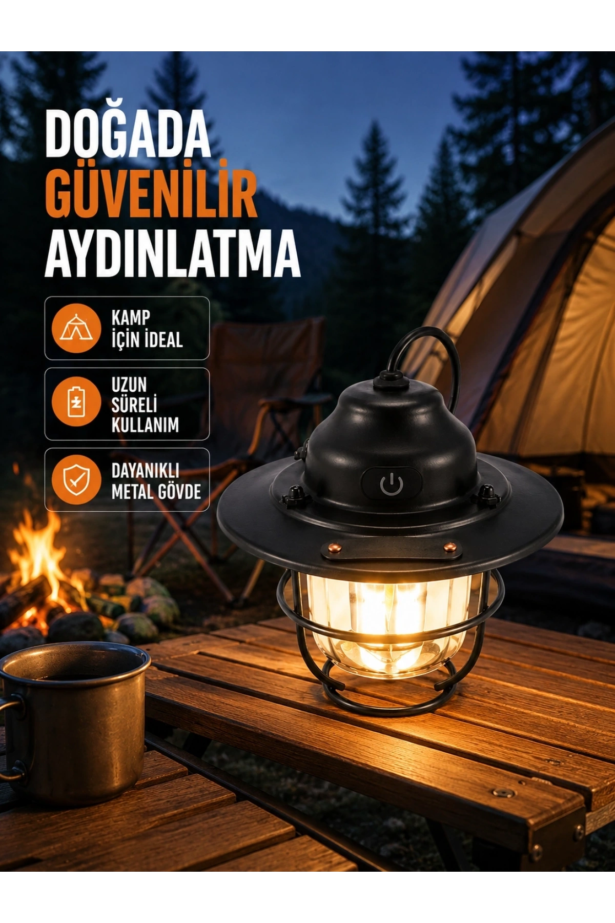 Uzun Ömürlü Bataryalı Outdoor LED Gece Lambası
