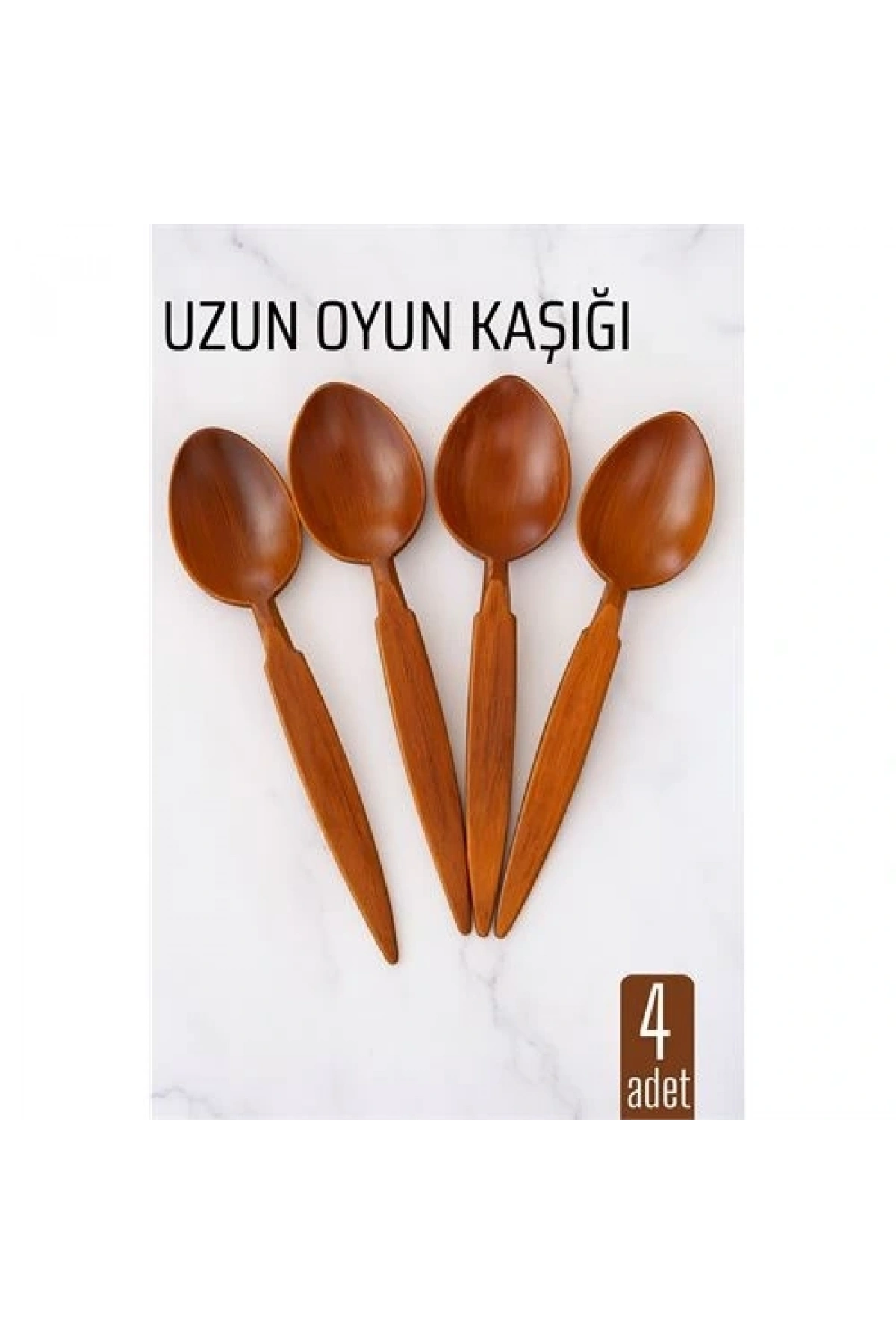 Uzun Oyun Kaşığı Halk Oyunu Kaşığı - Kına Kaşığı Uzun Saplı Zeybek Oyun Kaşığı 4 ADET