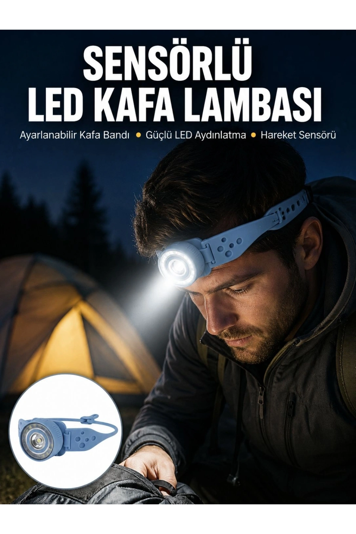 Uzun Pil Ömürlü Kamp ve Dağcılık Kafa Lambası Yeni Nesil