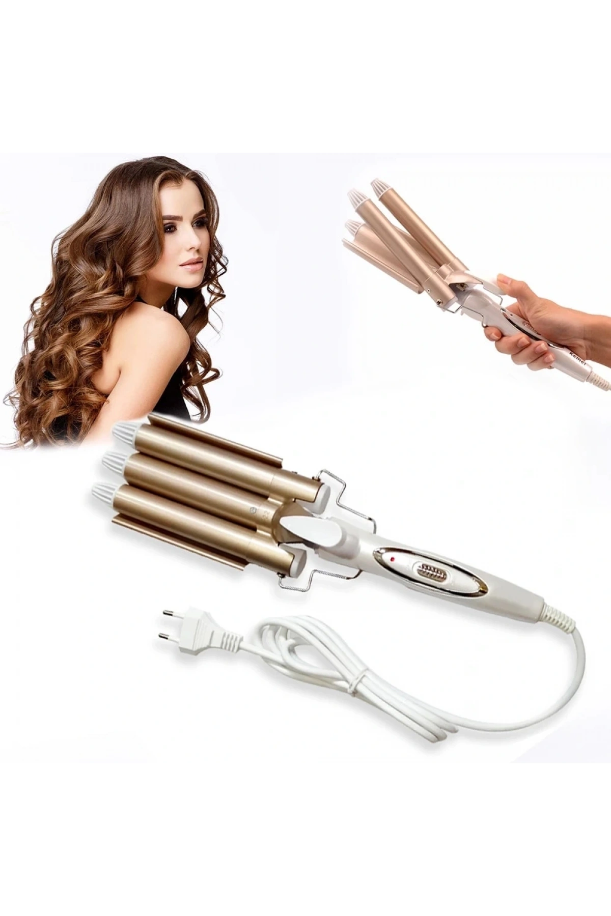 Wag Su Dalgası Saç Maşası 220 Derece 25 Mm Kalın Bukle (5047)