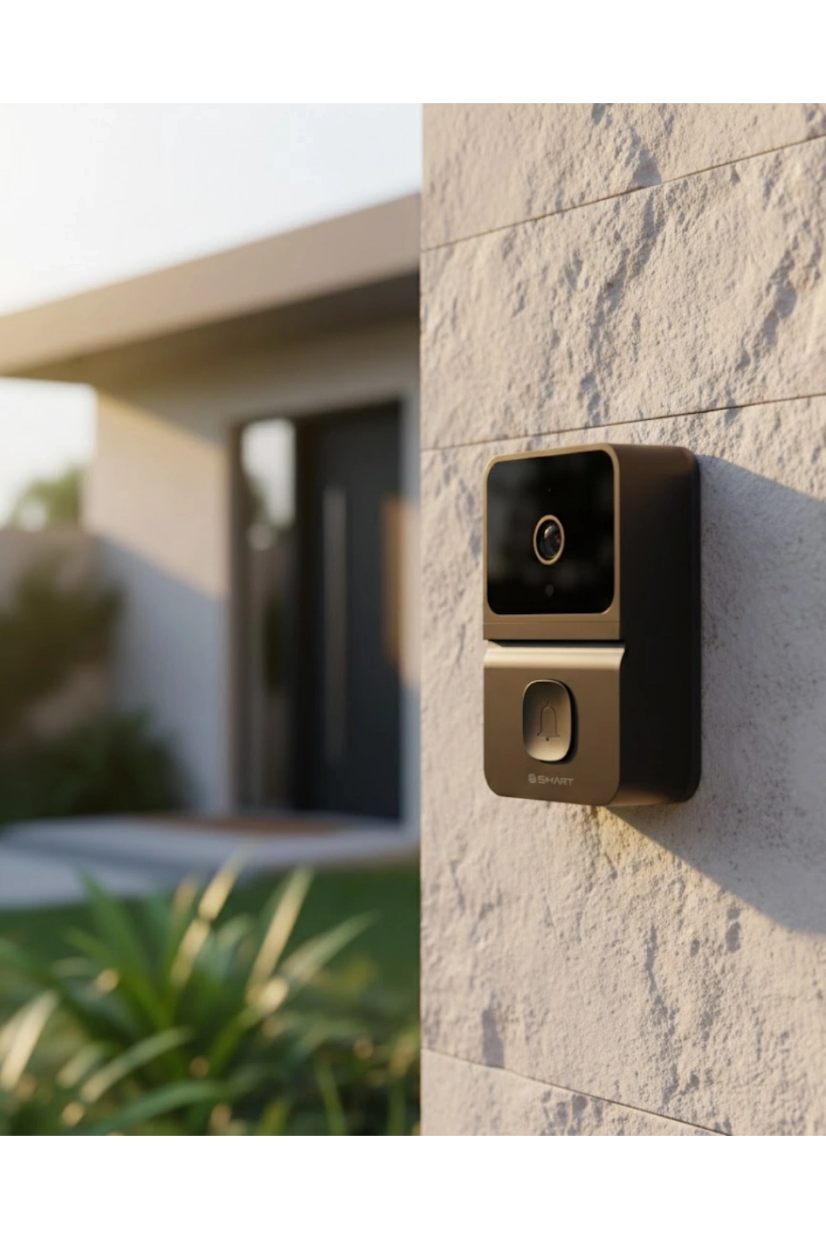 WiFi Akıllı Kapı Zili 85 Derece Geniş Açı Android iOS Uyumlu