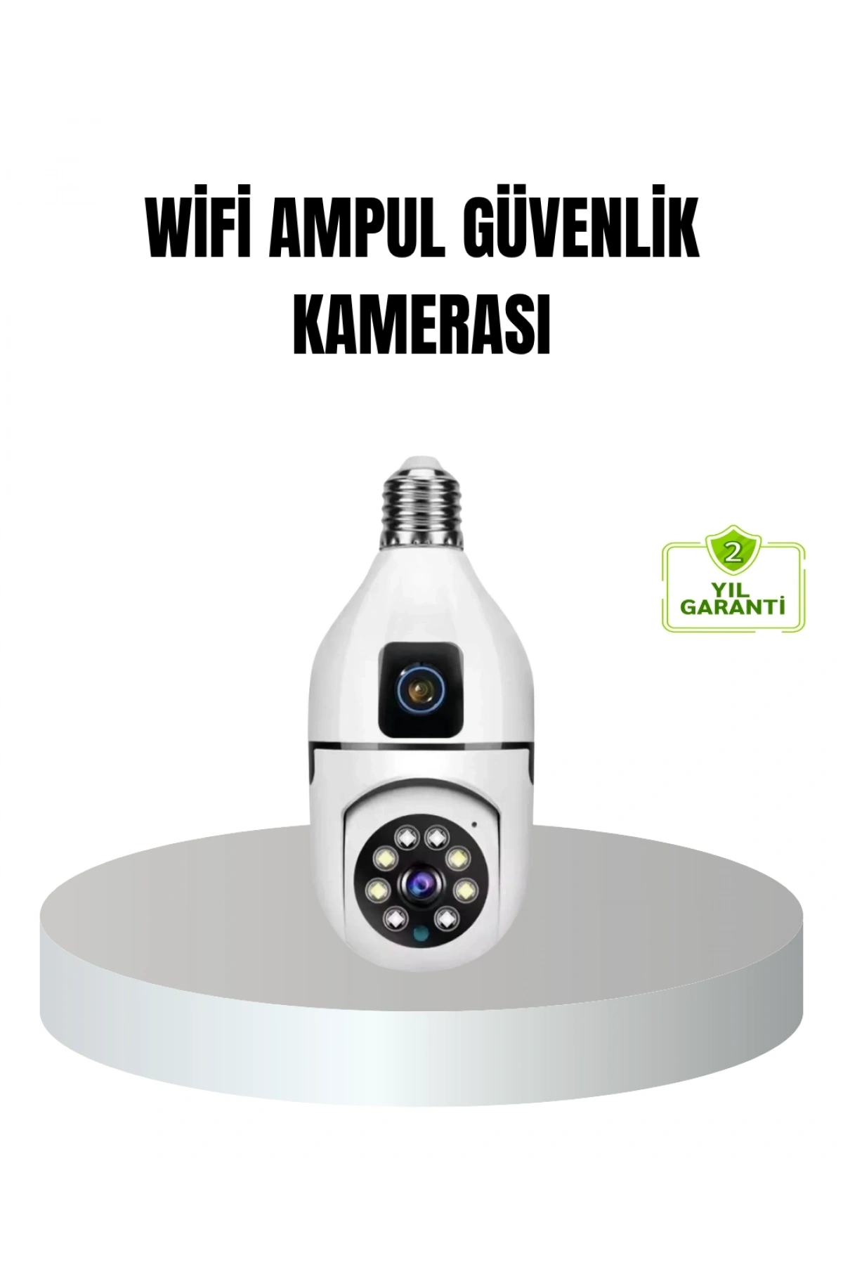 WiFi Ampul Güvenlik Kamerası 1080P Full HD Gece Görüşlü ve Hareket Algılamalı