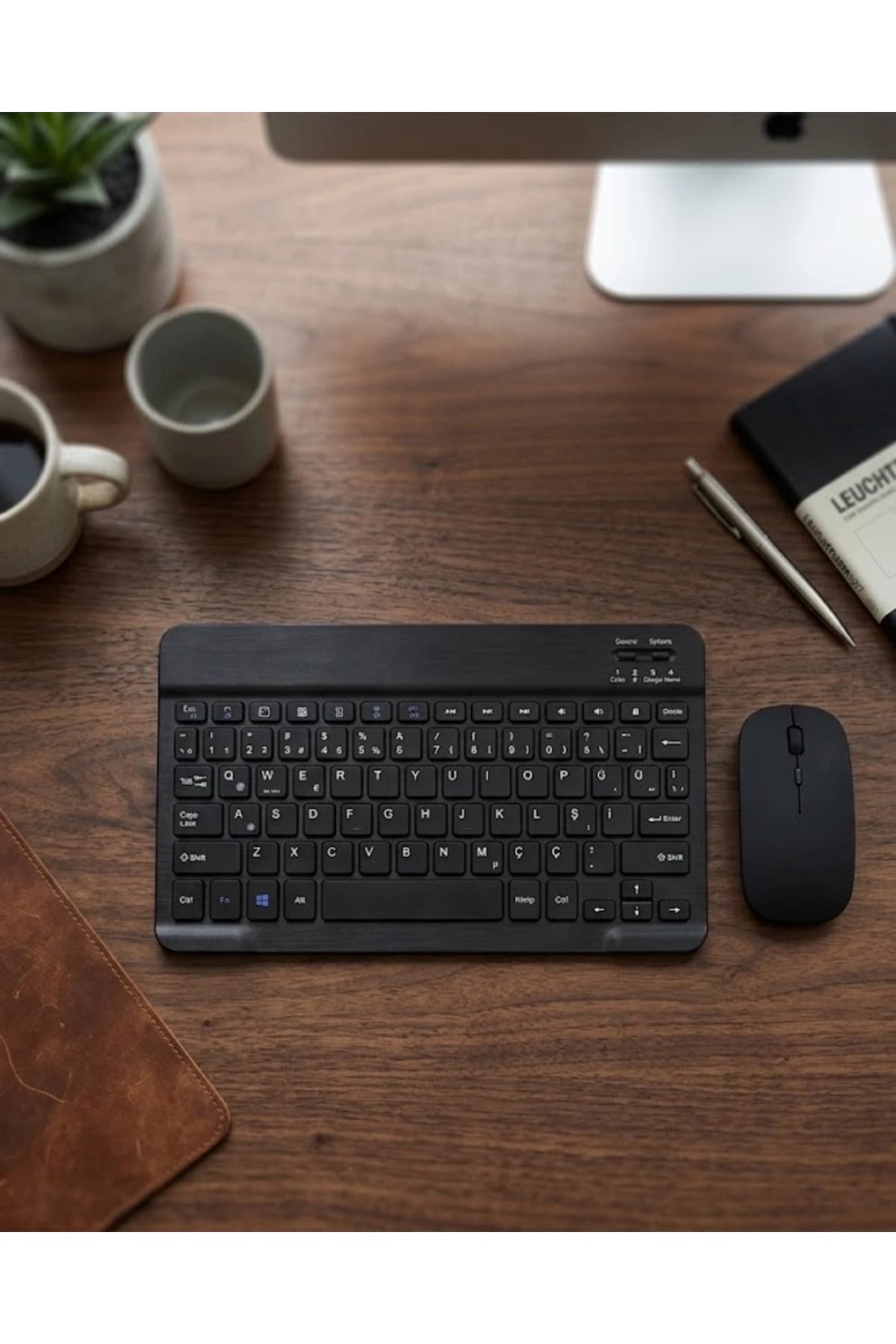 Wireless Klavye Mouse Seti Bluetooth Bağlantılı İnce Tasarım Sessiz Kullanım