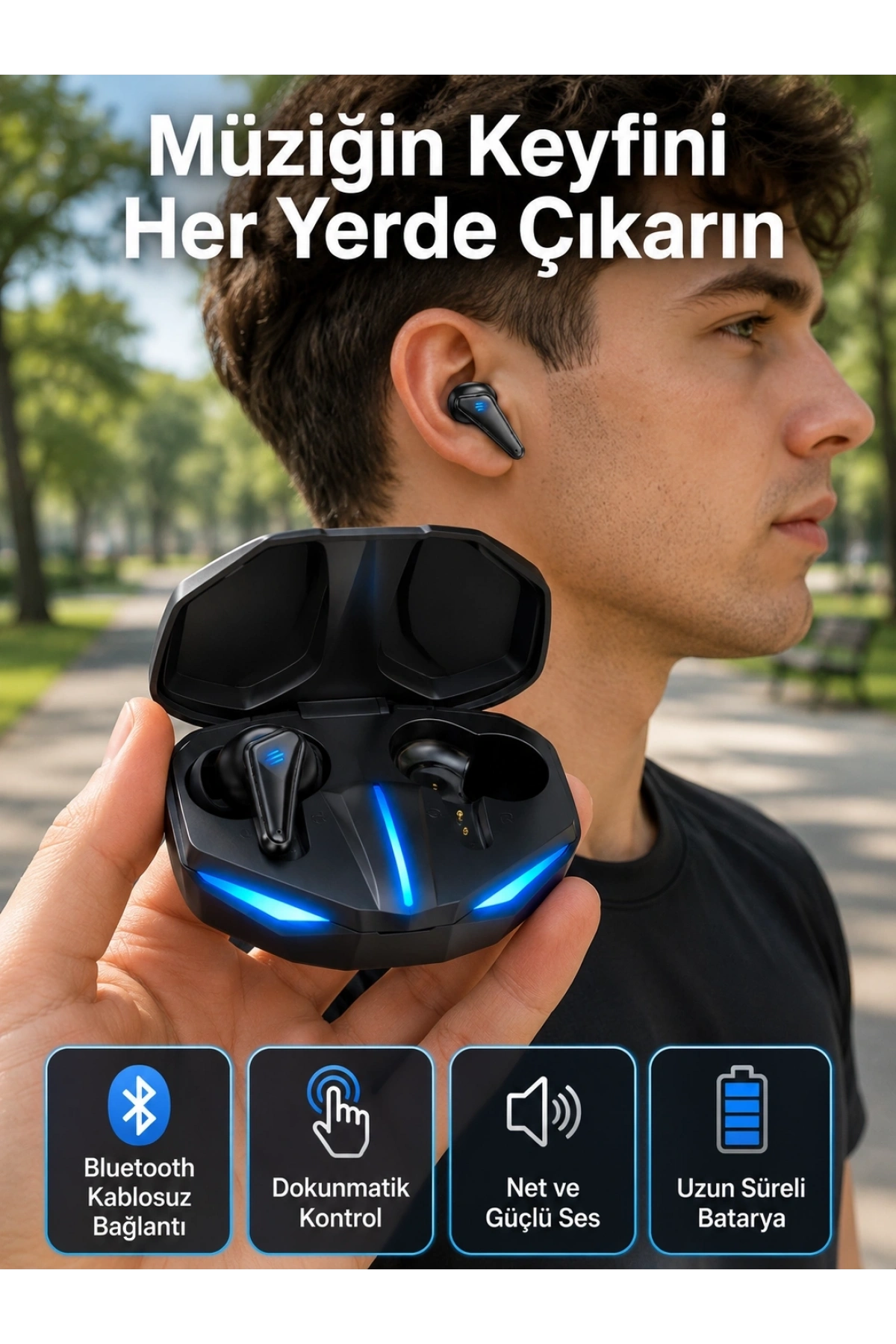 Wireless  Kulaklık Mikrofonlu Bluetooth Oyuncu Kulaklığı