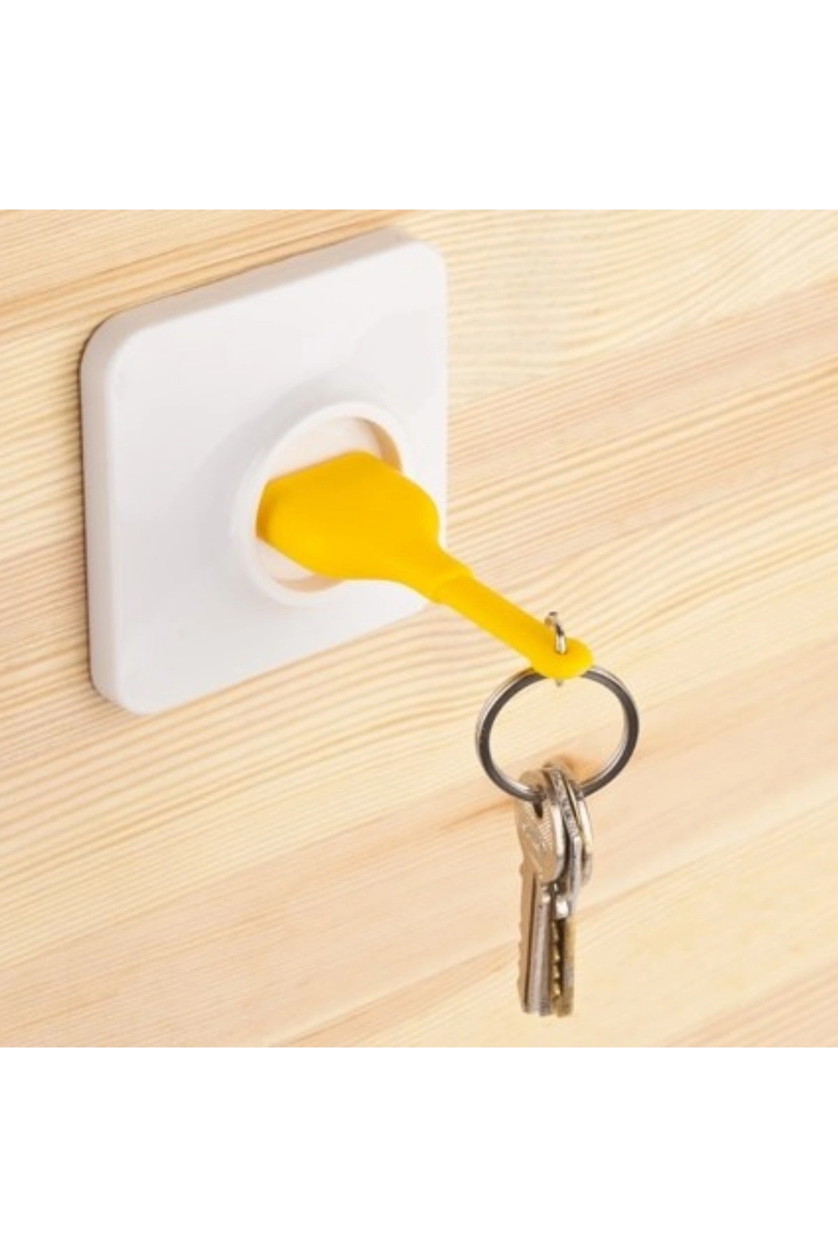 Yapışkanlı Priz Görünümlü Kapı Duvar Tipi Anahtarlık Askılık (5047)