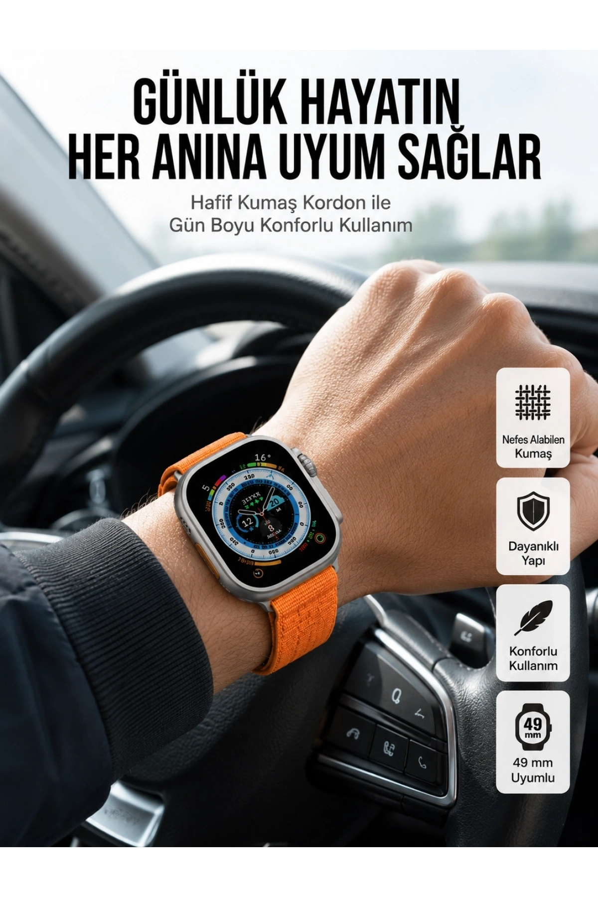 Yeni Nesil Akıllı Saat Çok Yönlü Titreşimli 49 MM Android ve İOS Uyumlu