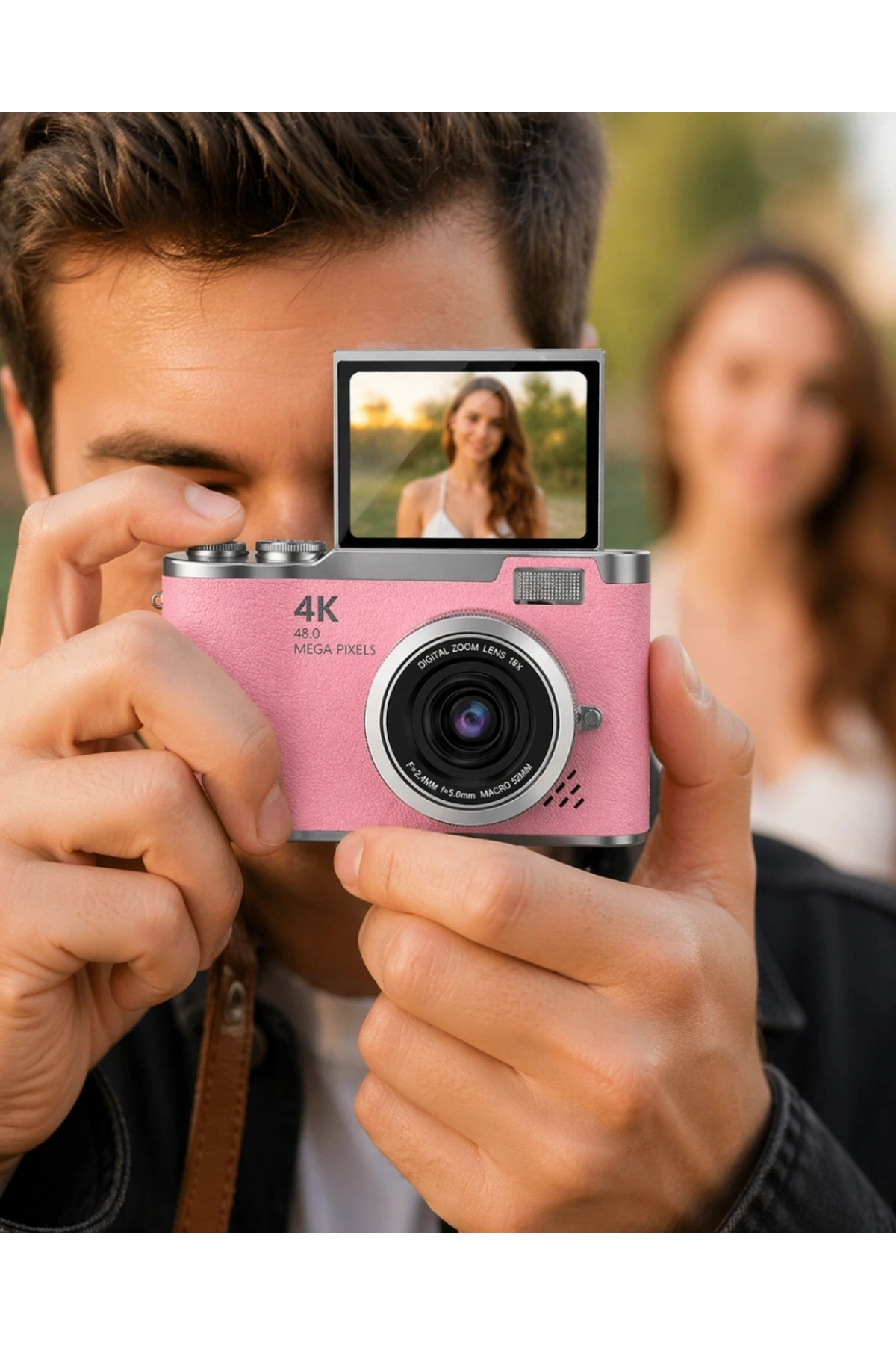 Yeni Nesil Dijital Kamera 48 MP Selfie Vlog Kamera Flip Screen Zoomlu