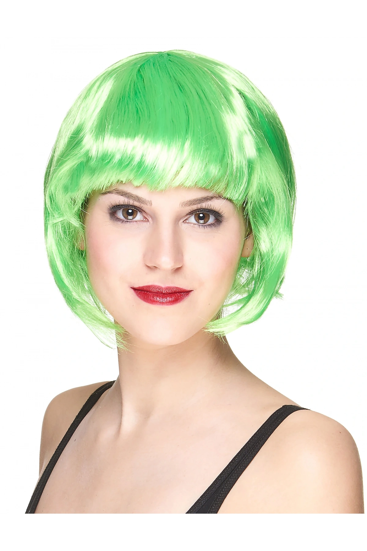 Yeşil Parti Peruğu Kısa Küt Saç (5047)