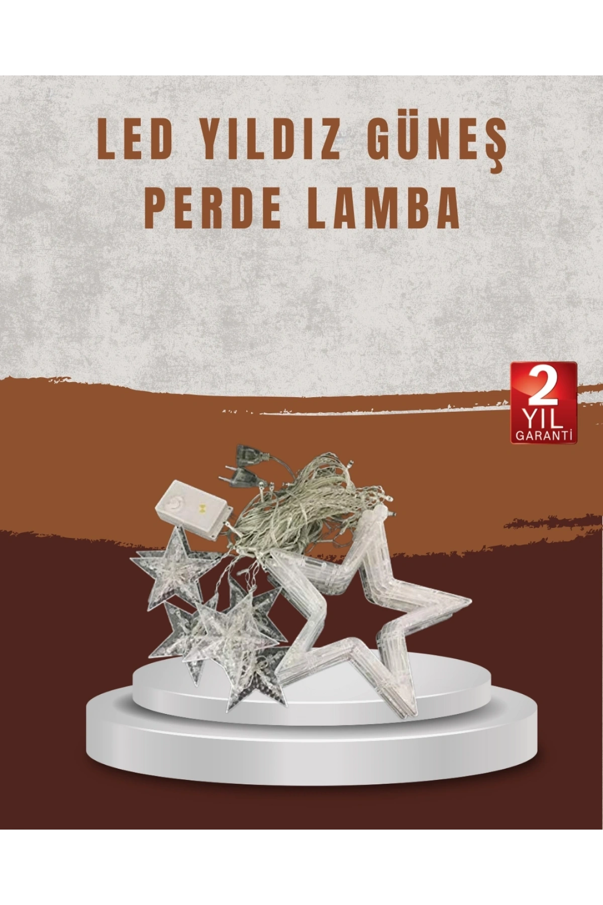 Yıldız Desenli Perde Tipi Peri Led 3x3 Metre Aydınlatma