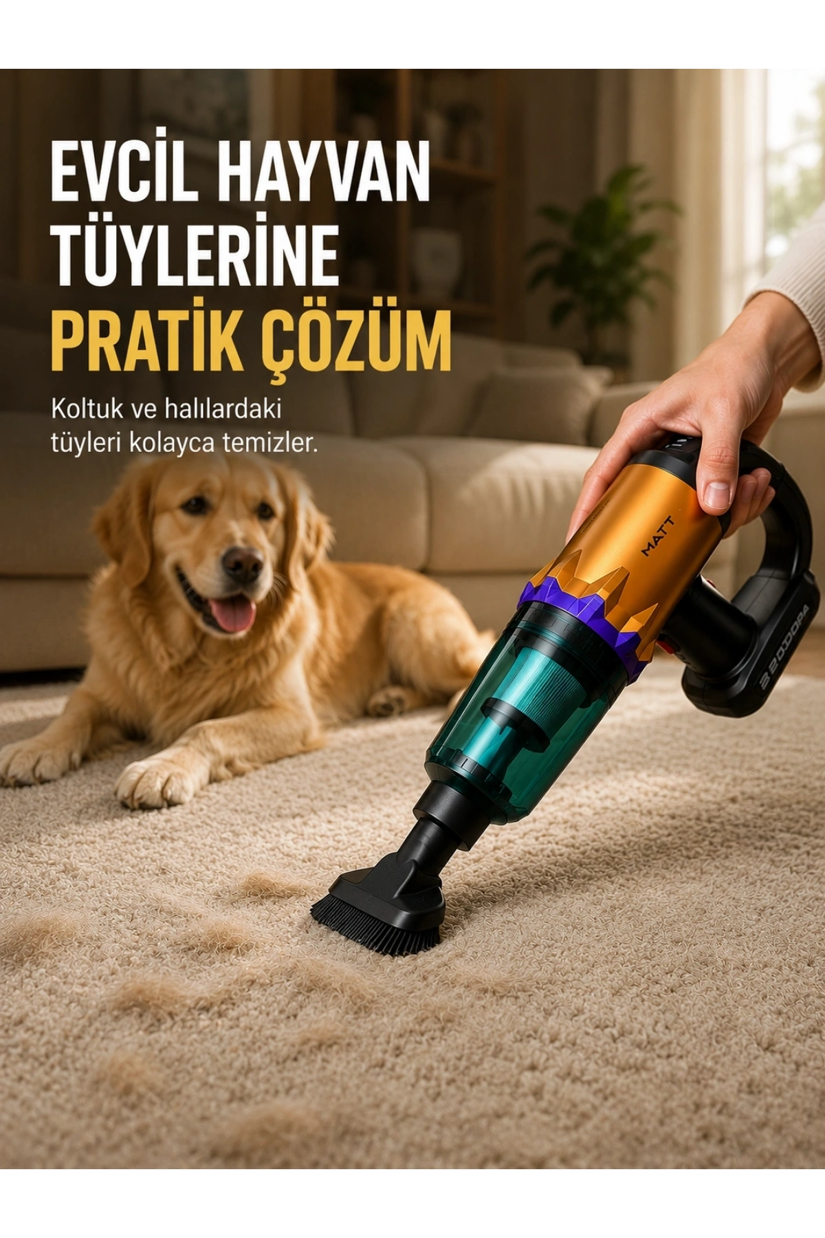 Yüksek Çekiş Gücüne Sahip Şarjlı El Süpürgesi Araç ve Ev Kullanımına Uygun