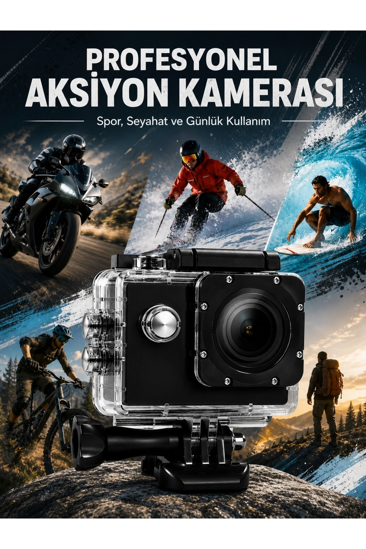Yüksek Görüntü Kalitesi Sunan 1080P Full HD Aksiyon Kamerası