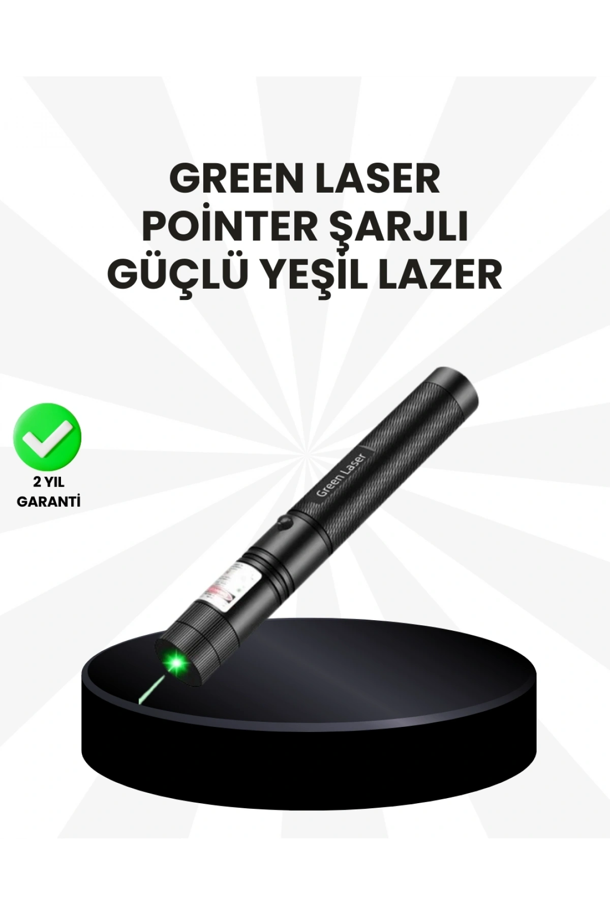 Yüksek Güçlü Yeşil Lazer Pointer 5000mW Şarjlı