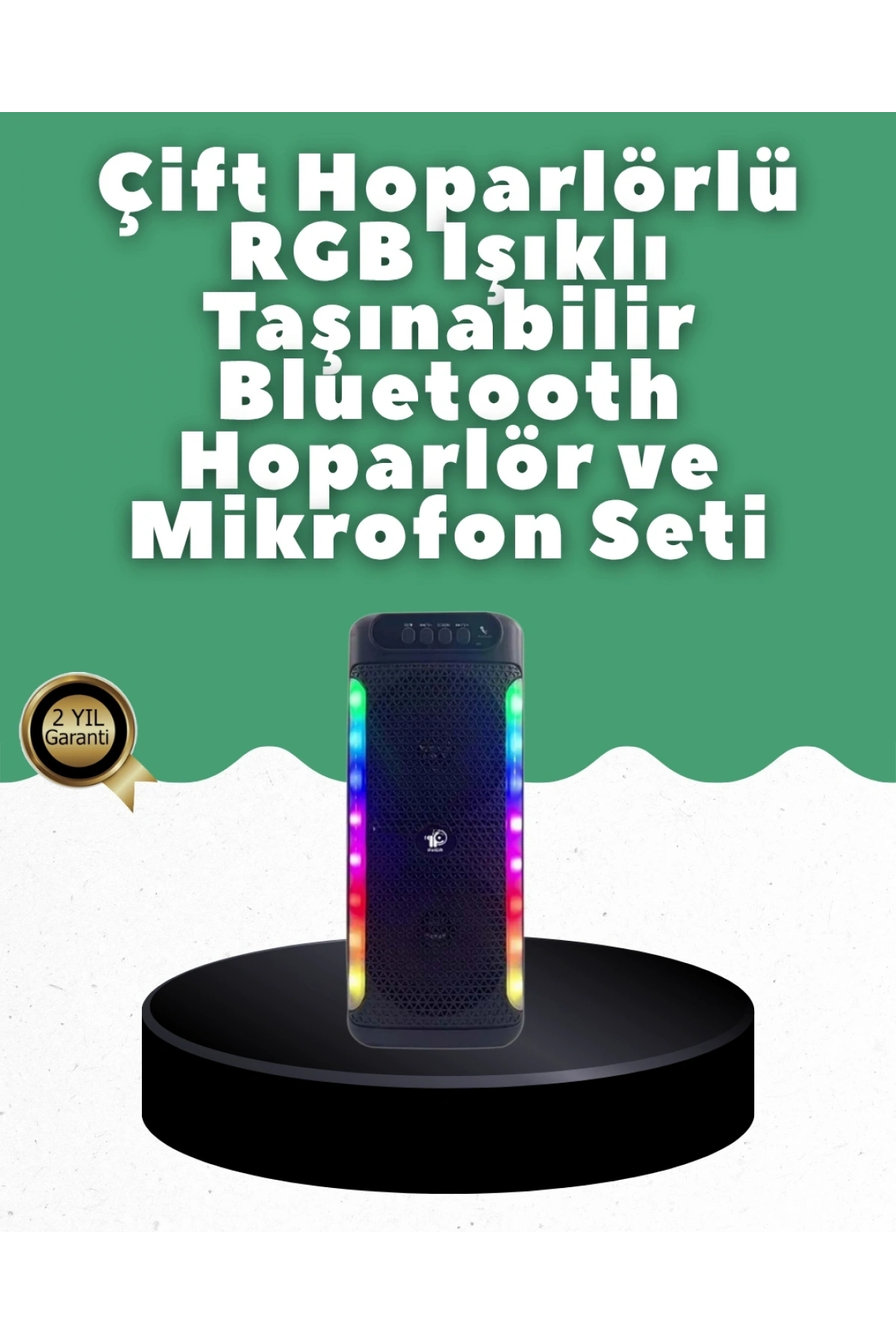 Yüksek Ses Güçlü Kablosuz Hoparlör  Karaoke Mikrofonlu