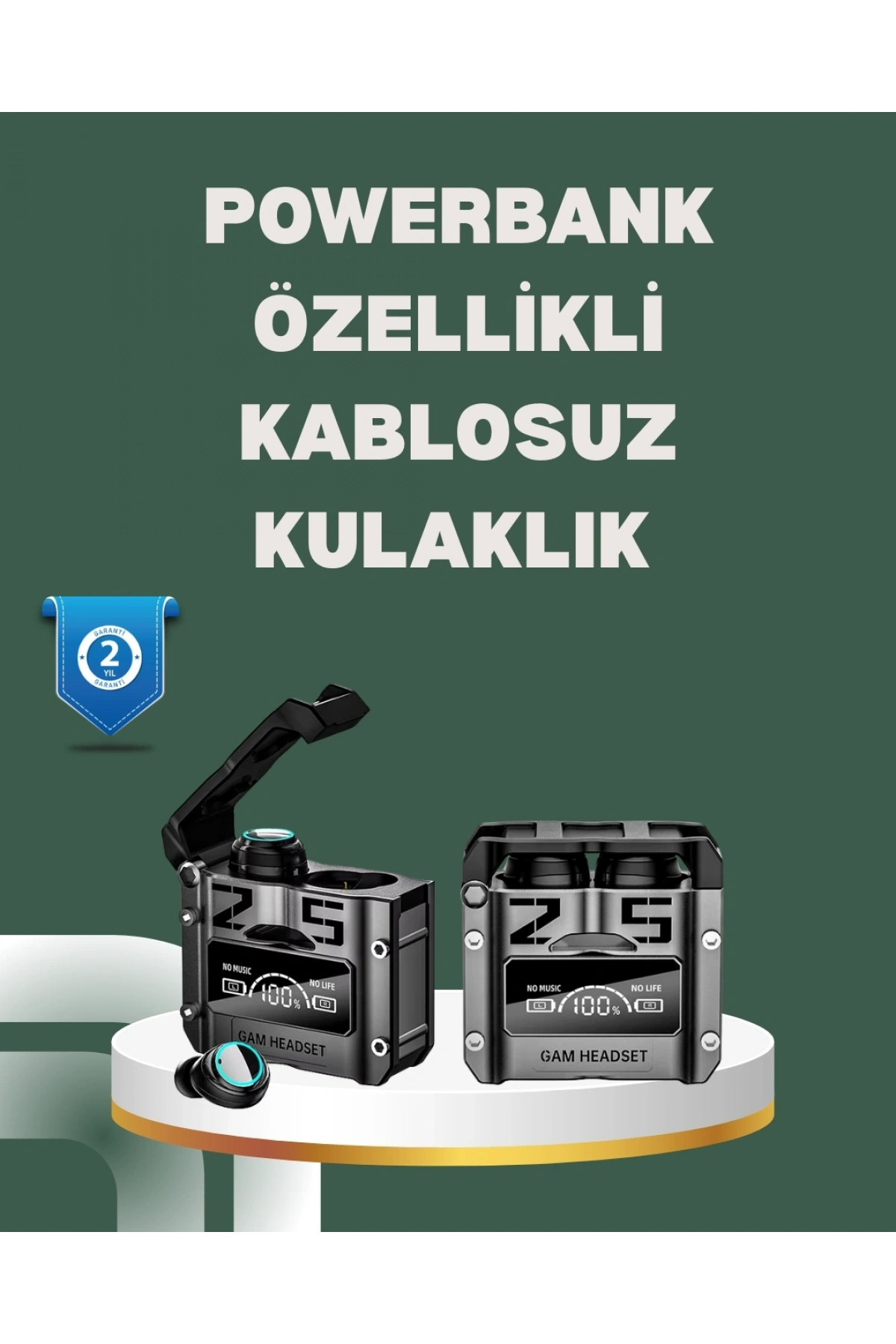 Yüksek Ses Kaliteli Kablosuz Bluetooth Kulaklık Suya Dayanıklı