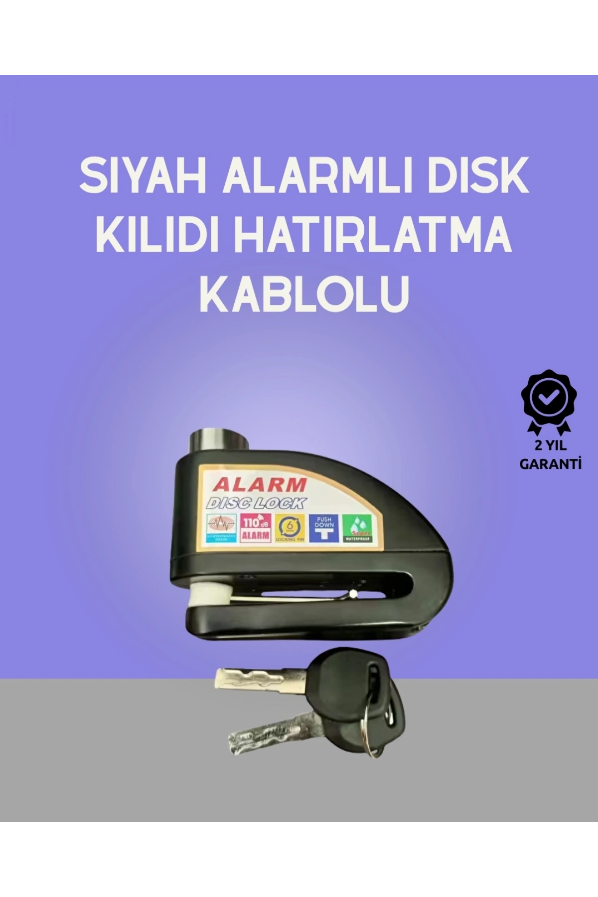 Yüksek Sesli 110dB Çelik Disk Kilidi Su Geçirmez