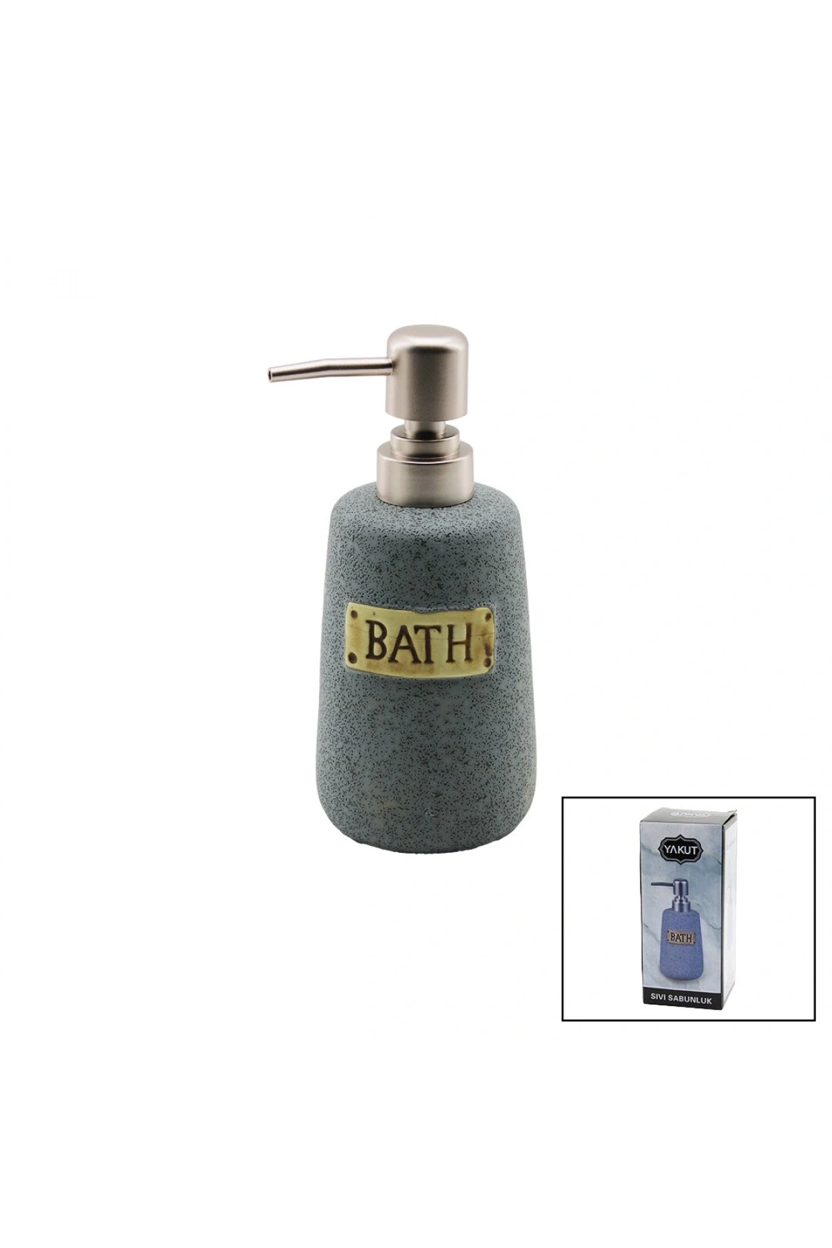 YUVARLAK GRİ - MAT DESEN SERAMİK SIVI SABUNLUK (5047)