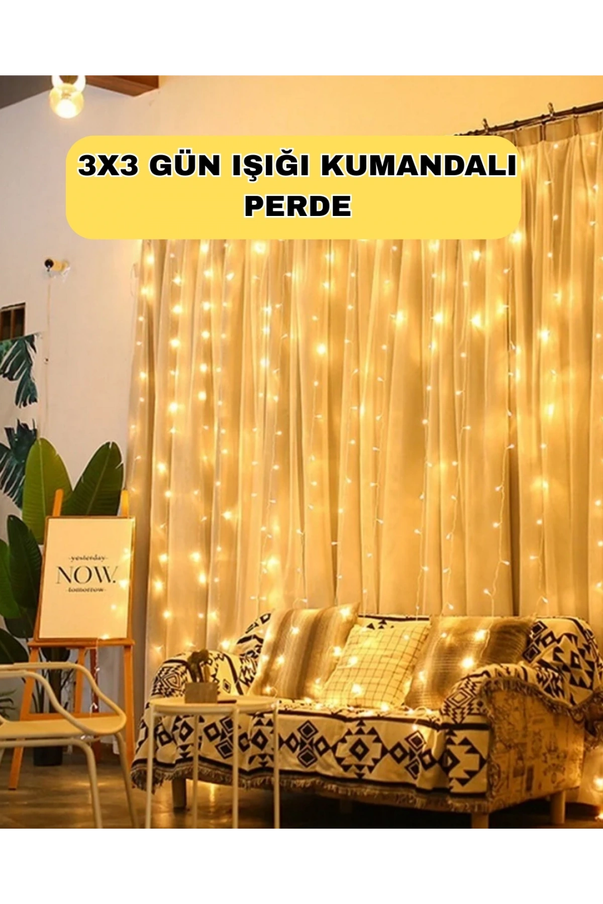 Zaman Ayarlı 8 Modlu Günışığı Perde Led Işık USB Çalışma