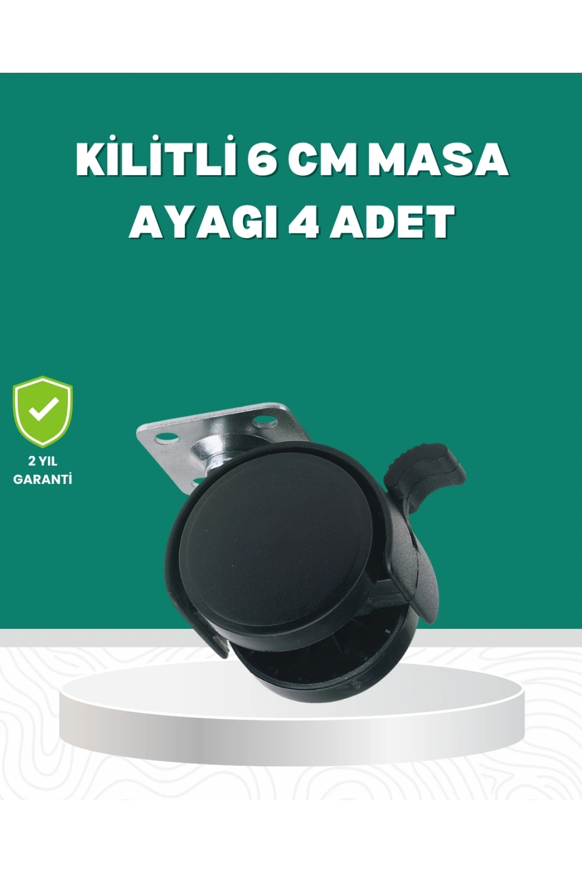 Zemin Korumalı Kilitli Ayak Tekerlek Seti 6 cm