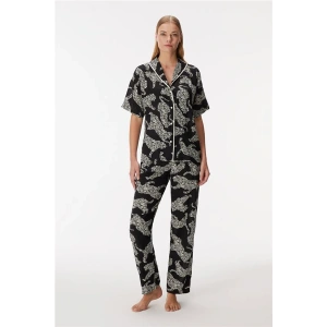 11389 Kadın Kısa Kol Gömlek ve Pantolon Takım