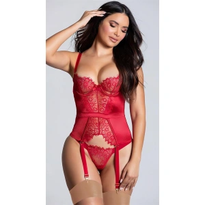 Arias Closet Kırmızı Dantel İşlemeli Fantezi Jartiyer Takımı