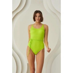 Arias Closet Özel Tasarım Bel İp Detay Fitilli Yeşil Mayo