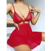 Arias Closet Kırmızı Desenli Mini Etekli Sütyen Takımı
