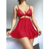 Arias Closet Kırmızı Desenli Mini Etekli Sütyen Takımı