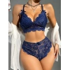 Arias Closet Lacivert Dantelli Fantezi Bralet Sütyen Takımı