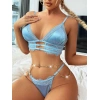 Arias Closet Mavi Zincir Detaylı Fantezi Sütyen Takımı