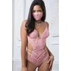Arias Closet Pembe Dantel İşlemeli Maskeli Fantezi Body