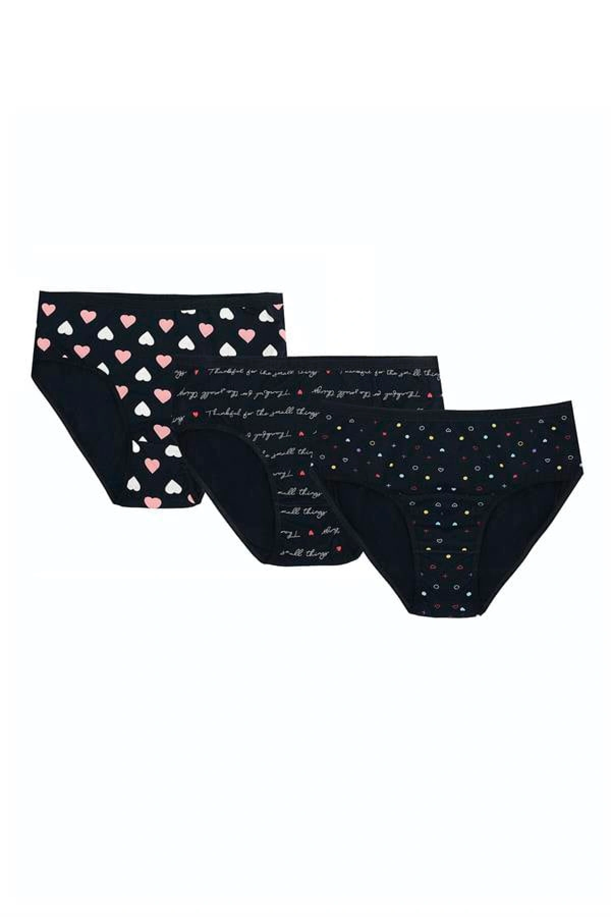 Arias Closet Büyük Beden Pamuklu Likralı Karışık Renkli 3lü Külot