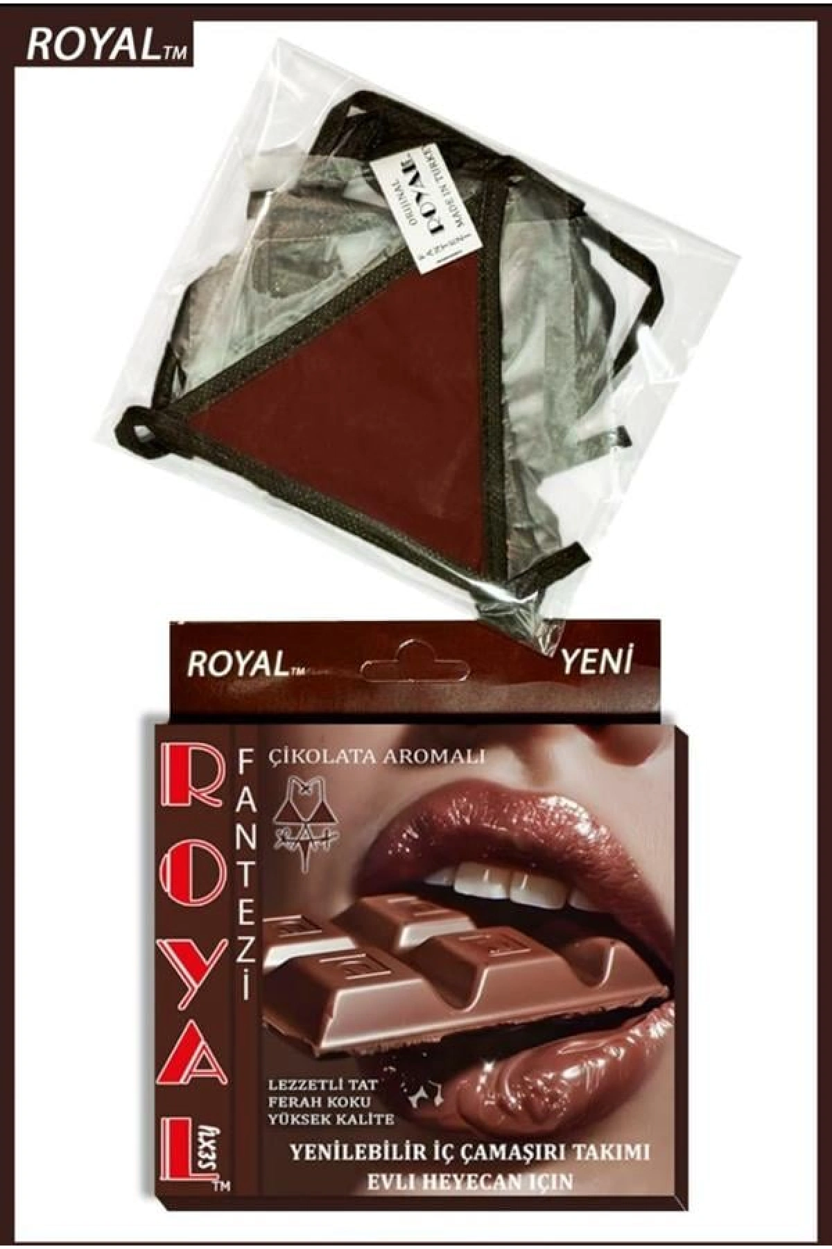 Arias Closet Fantezi Tüketilebilen Yenilebilir Çikolatalı Aromalı İç Çamaşırı Takımı