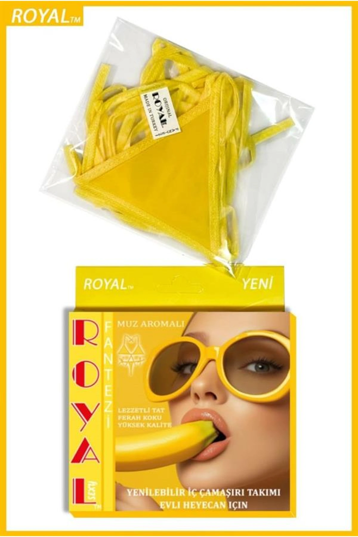 Arias Closet Fantezi Tüketilebilen Yenilebilir Muz Aromalı İç Çamaşırı Takımı