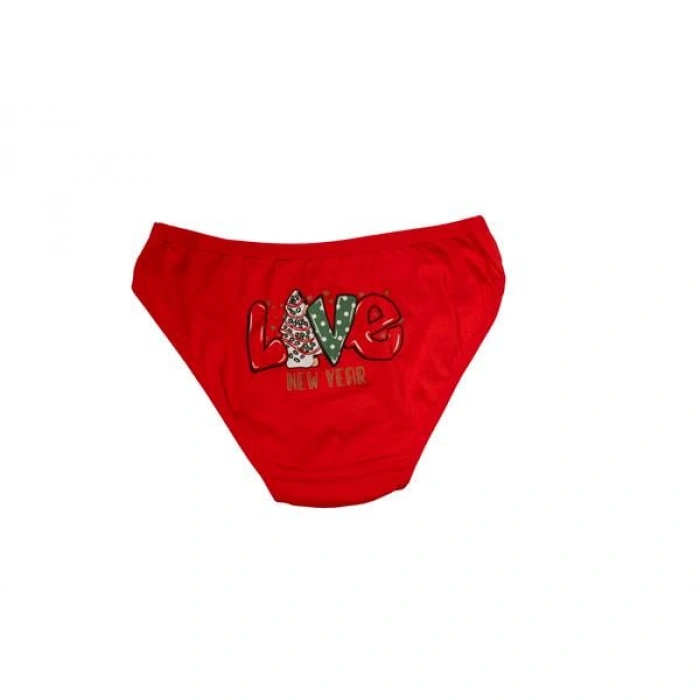 Arias Closet Kırmızı Yılbaşı Desenli Love New Year Pamuklu Külot
