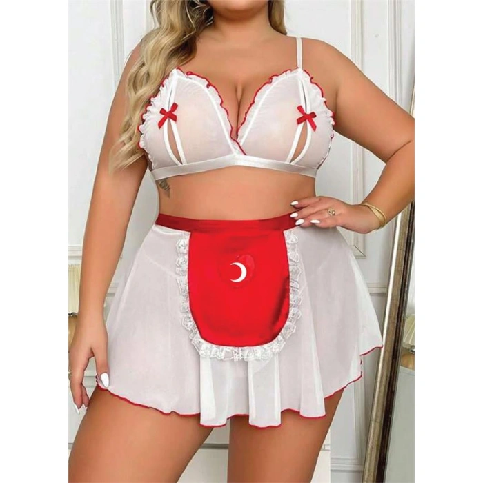 Arias Closet Özel Tasarım Büyük Beden Fantezi Hemşire Kostümü