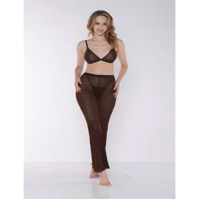 Arias Closet Siyah Transparan Fantezi Sütyen Pijama Takımı